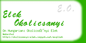 elek okolicsanyi business card